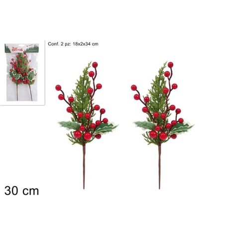 PICK SPILLONE 30CM FOGLIE E BACCHE